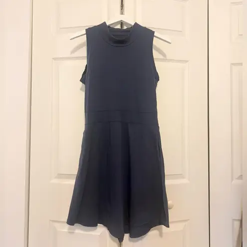 Toad&Co Summerdance Sleeveless Dress Navy Blue Mockneck Dress Size Medium