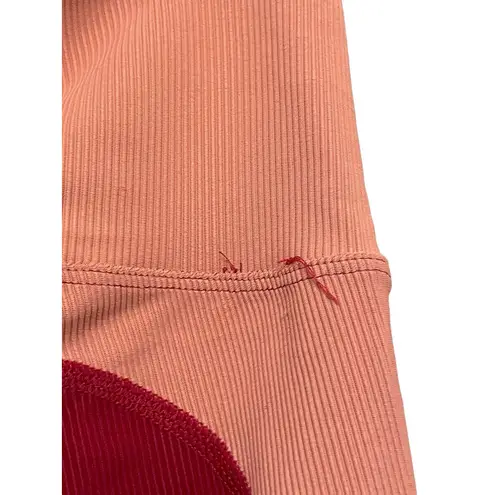 Beach Riot Colorblock Rib Leggings Size XS Merlot Red High Waist Ankle Slim NWT