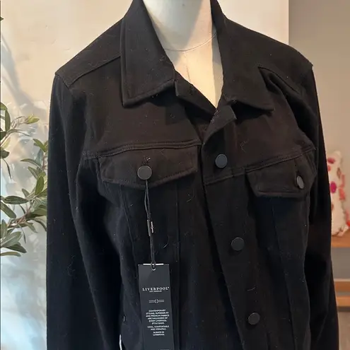 Liverpool Jean Co. Black Knit Denim Jacket New!