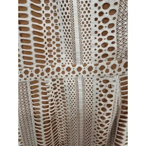 Michael Costello NEW-NWT x REVOLVE Berthe Ivory One Shoulder Lace Maxi Dress XS