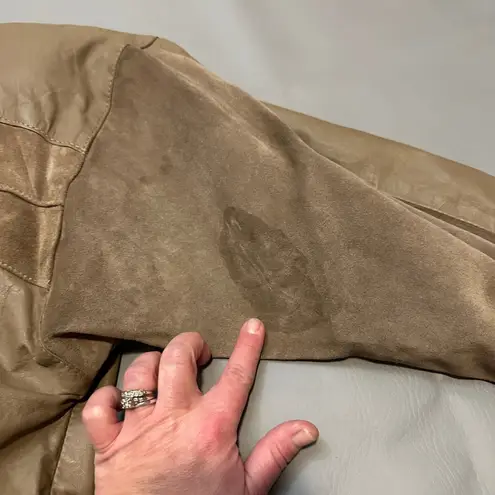 Comint Genuine Leather Suede Mix Bomber Jacket Mens Size Medium Brown Vintage