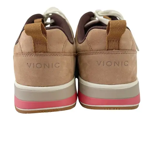 Vionic Curran Rechelle Nylon Nubuck Lace Up Casual Sneakers Toffee Pink Size 9