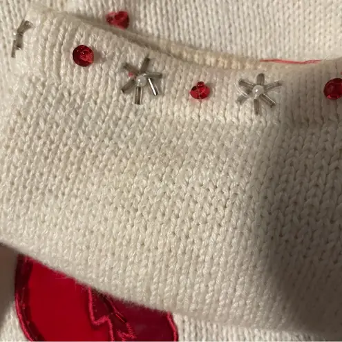 Ms Lee Cardigan with Red Cardinal Design Christmas Ugly Sweater Broken Zipper S - Image 8