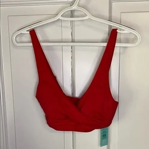 Sea Level Red Essentials Cross Front Multifit Bra Bikini Top Size 4 NWT SL3110P