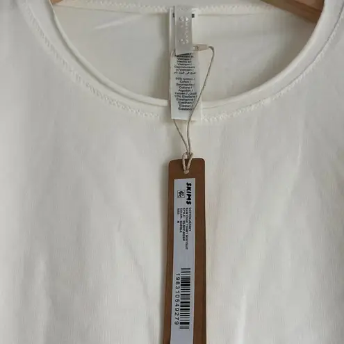 SKIMS Cotton Jersey T-Shirt Brief Bodysuit in Marble, Size Medium