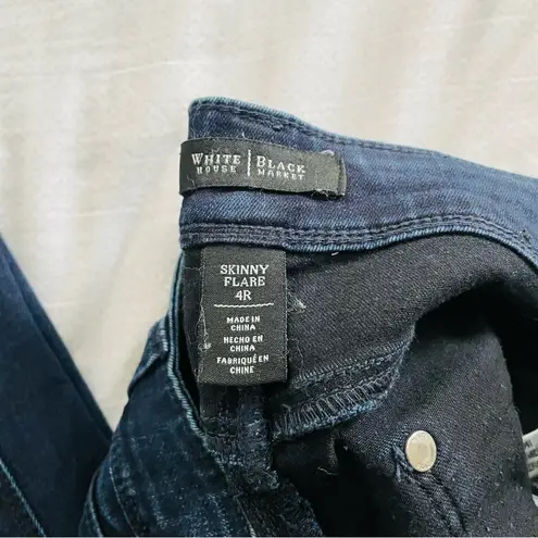 White House | Black Market  Skinny Flare Dark Wash Jeans in Size 4R