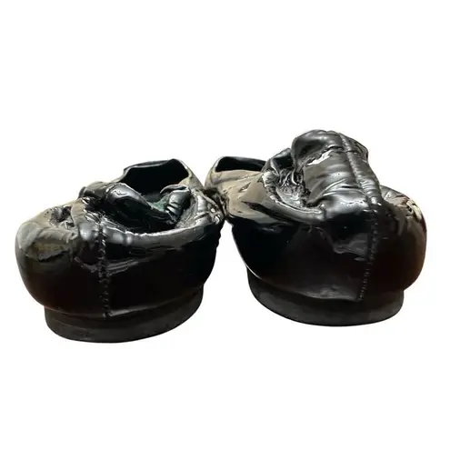 Torry Burch Patent Flat Ballet Black Leather Shoes Size 9Mp