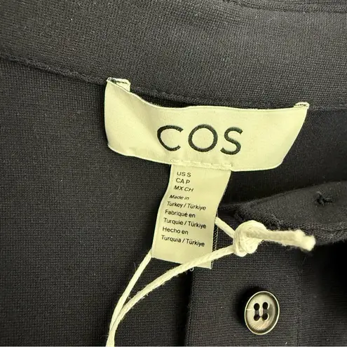 COS  Jersey Polo Mini Dress Navy Blue Minimalist Contemporary Academia