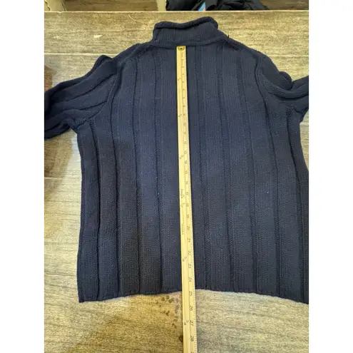 ALEX MILL JUMPER PULLOVER ROLLED Neck Blue Sweater Ribbed Size Large Mock