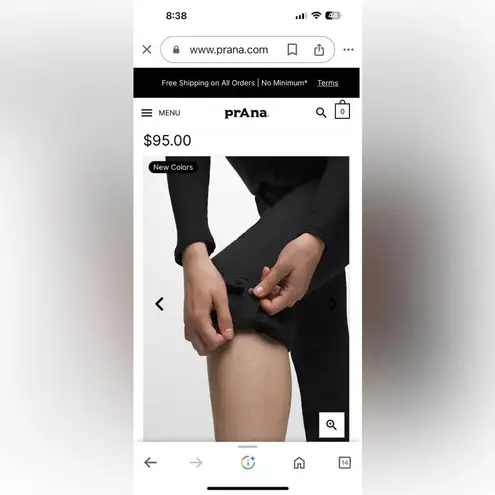 prAna Halle Straight hiking style Pants Sz 8 in black