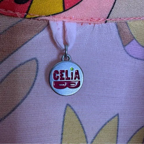 Celia B Orchid Midi Dress In Peach Size S