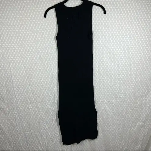 Magaschoni Black Ribbed Bodycon Midi Dress