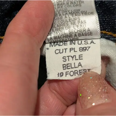 Peoples Liberation Womens 27 Bella Flare Jeans Dark Faded Denim Made In USA Blue