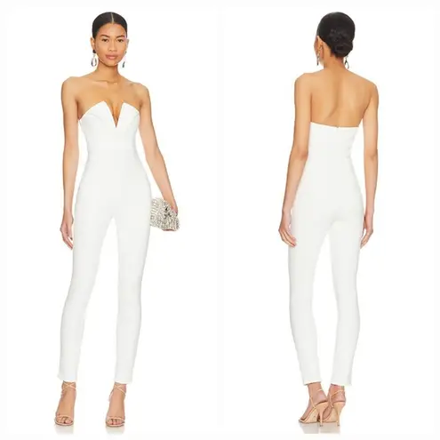 superdown  Madi Strapless Jumpsuit in White