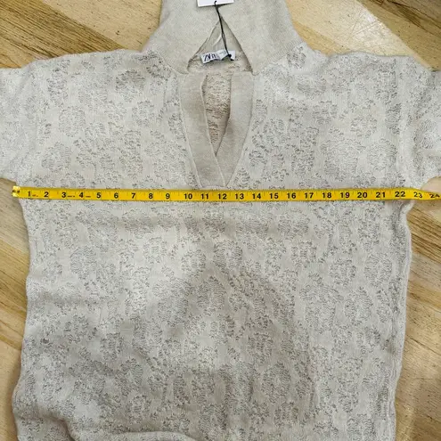 ZARA knit pointelle sweater midi dress NEW