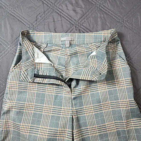 ASOS Womens Plaid Flat Front Wide Leg Pants Size 8 Grey Preppy Streetwear Gray