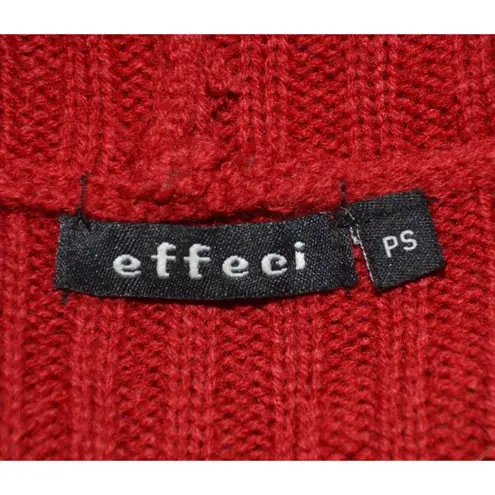 Effeci Ladies Red Double Breasted Hooded Cardigan Sweater Size S PS Cozy