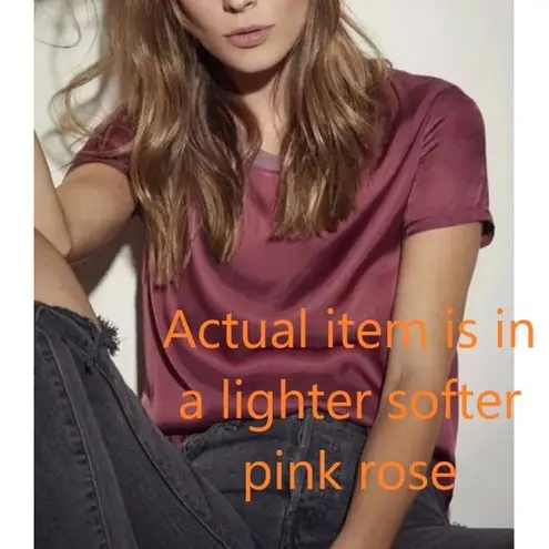 Nation Ltd | S | Women's Short Sleeve Satin Crewneck Short Sleeve Top T Shirt