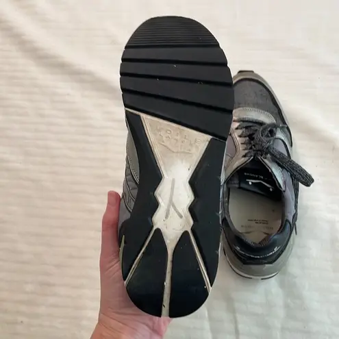 Voile Blanche leather nylon textile sneakers black silver Size 37 US 7