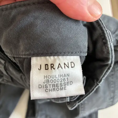 J Brand Houlihan Distressed Chrome Cargo Pants Size 26 Zippers