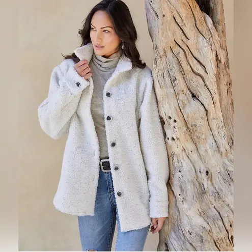 Karen Kane Sherpa Shirt Jacket, Blue Ice Size XL New w/Tag, Retail $179