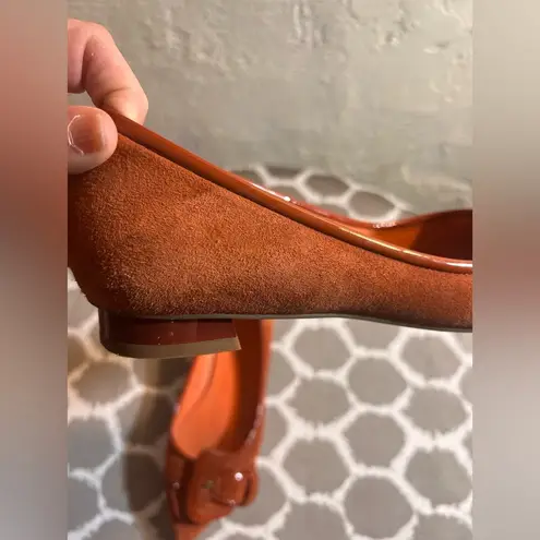 Via Spiga Flats with Decorative Buckle cinnamon suede excellent coquette girl Orange Size 7