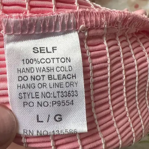 Main Strip EUC - Heartfelt Milkmaid Smocked Sequin Hearts Crop Top - Size: Large