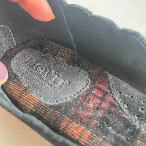 Born Black Suede Allie Scalloped Ballerina Flats Womens Size US 6M Slip On