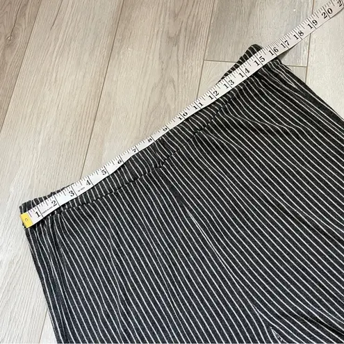 Farmhouse Frocks Striped Lagenlook Ruffle Hem Pull On Pants Black (XLarge) Size XL