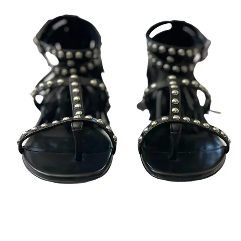 Saint Laurent Women’s Nu Pieds Fringe & Studded Sandals size 36 Black