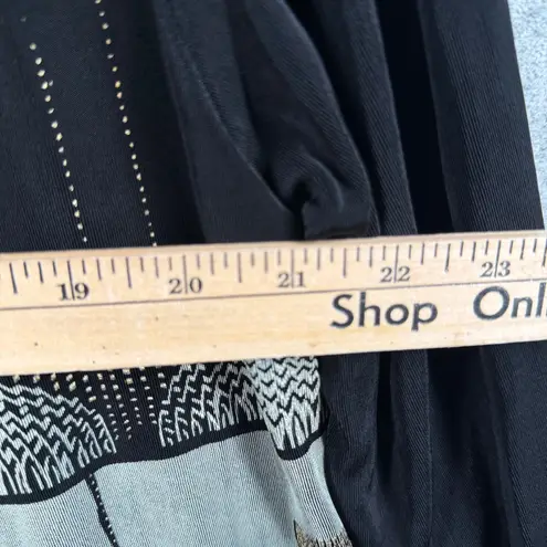 LS Collections Sunu Cardigan Small Open Front Floral Leaf Nature Print Slinky Black - Image 10