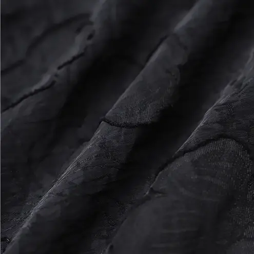 Rihoas Black Square Neck Puffed Sleeve Midi Dress Size M