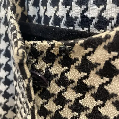 Vintage Daniel Barrett Womens 10 Blazer Black & White Houndstooth Short Jacket