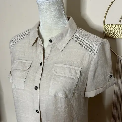 Westport 1962 • button down short sleeve lace shirt