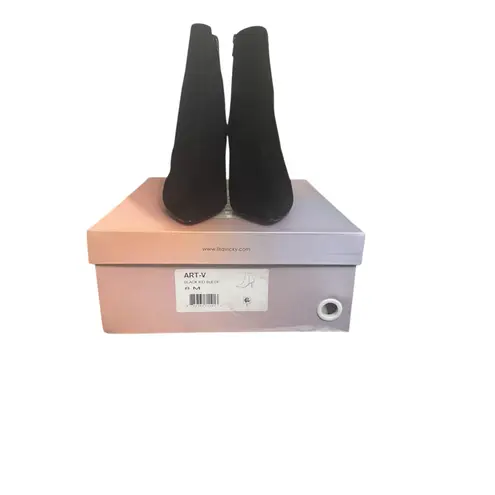 NIB! Lisa Vicky Art Pointed Toe Black Stiletto Heel Suede Bootie