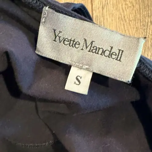 Rare Yvette Mandell Black High Cut Low Back Scoop Neck Bodysuit Size Small