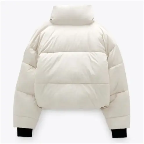 ZARA NWT  oyster white water repellent puffer jacket