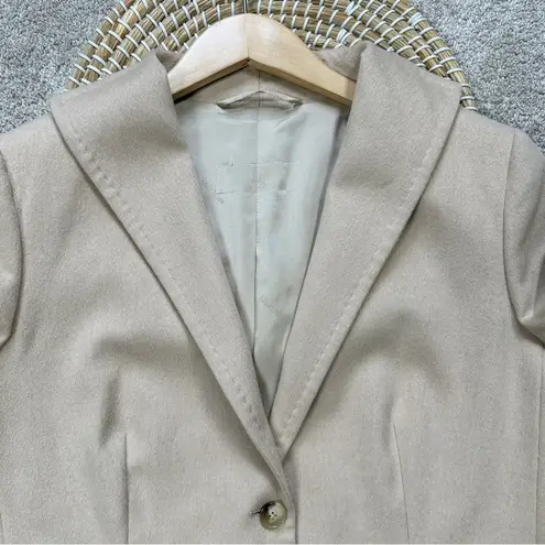 Max Mara Women’s 100% Camel Hair Blazer Jacket Longsleeve Beige Two Button 14