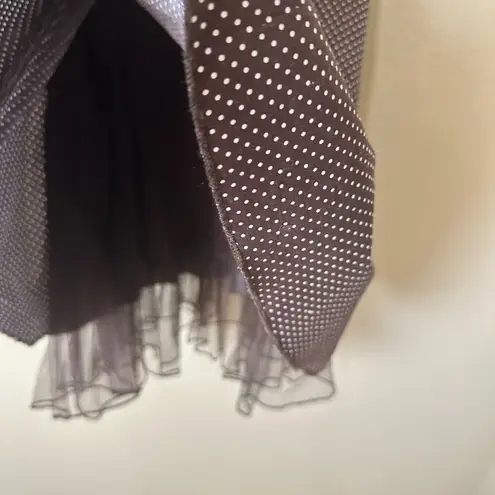 Speechless VINTAGE  Party Dress Brown Polka Dots with Sash Tulle - size small