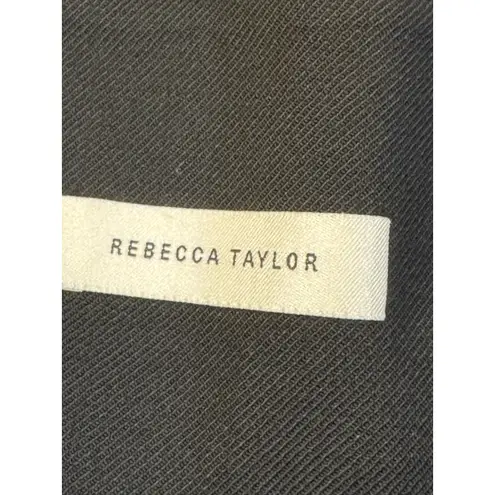 Rebecca Taylor Black Wide Leg Shorts Size 8 Wool 50's 60's Wrap Skort Walking