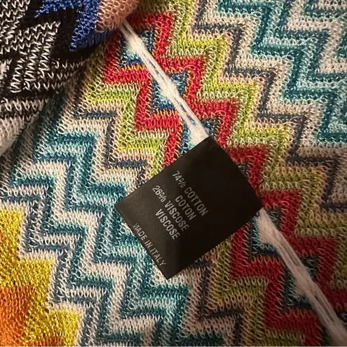 Missoni Multicolor Rainbow Chevron Fringe Pullover Poncho One Size NEW