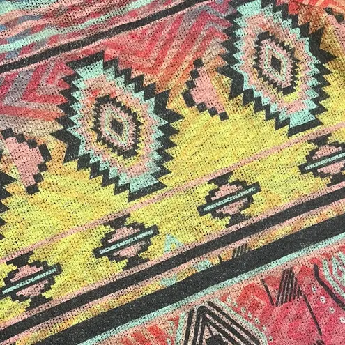 Vocal Knit Summer Festival Dress Sleeveless Studded Rainbow Aztec Rhinestone