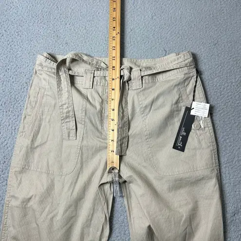 Willi Smith  Pants Womens 8 Tan Tapered Capri Wide Leg Cotton Summer Vacation NEW