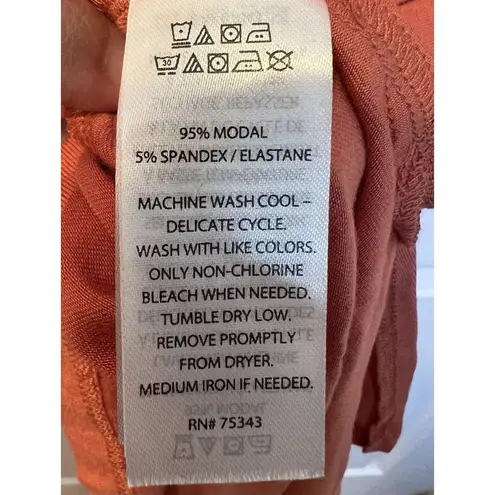 Tahari 3/4 Sleeve Tunic Knit Top Plus Size 2X Orange V-Neck Casual Stretch NWT