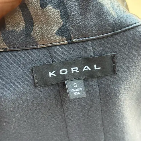 Koral Activewear Specter metallic camo-print vegan leather moto jacket small NWT