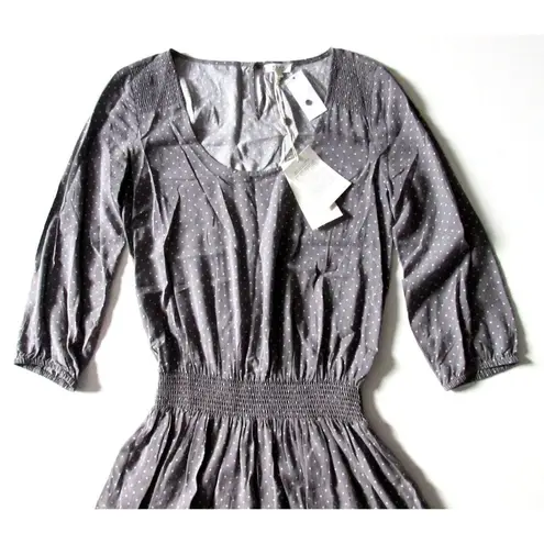 Joie NWT Soft  Zandi in Gray Star Moon Print Scoop Neck Smocked Blouson Dress XS