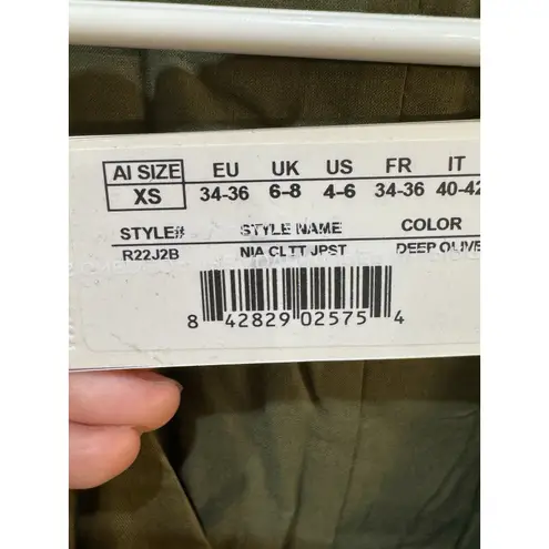 Andrea Iyamah Nia Culotte Jumpsuit Size XS 4/6 Olive Green New Resort Wear