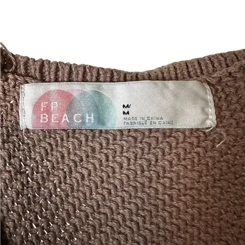 Free People  Take Me To Tulum Sweater Knit Tank Top Fringe Boho Size Medium