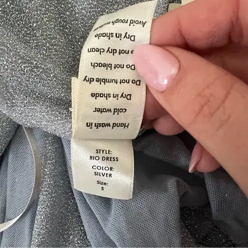 Baobab Collection NEW NWT Baobab Rio Front Twist Cutout Maxi Dress In Silver