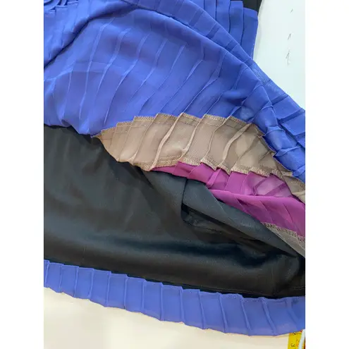 Max and Cleo Max and Cleo Eliza Dress NWT $148 Size M Chevron Pleated Shift Sheer Sleeves